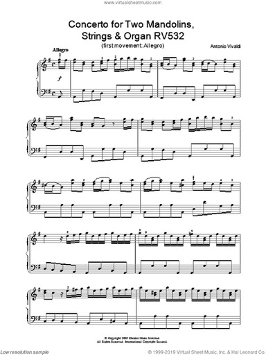 Concerto for Two Mandolins, Strings and Organ RV532 (1st Movement: Allegro)