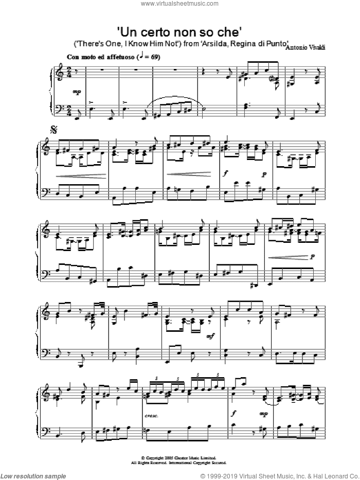 'Un certo non so che' (There's One, I Know Him Not) from 'Arsilda, Regina di Punto'