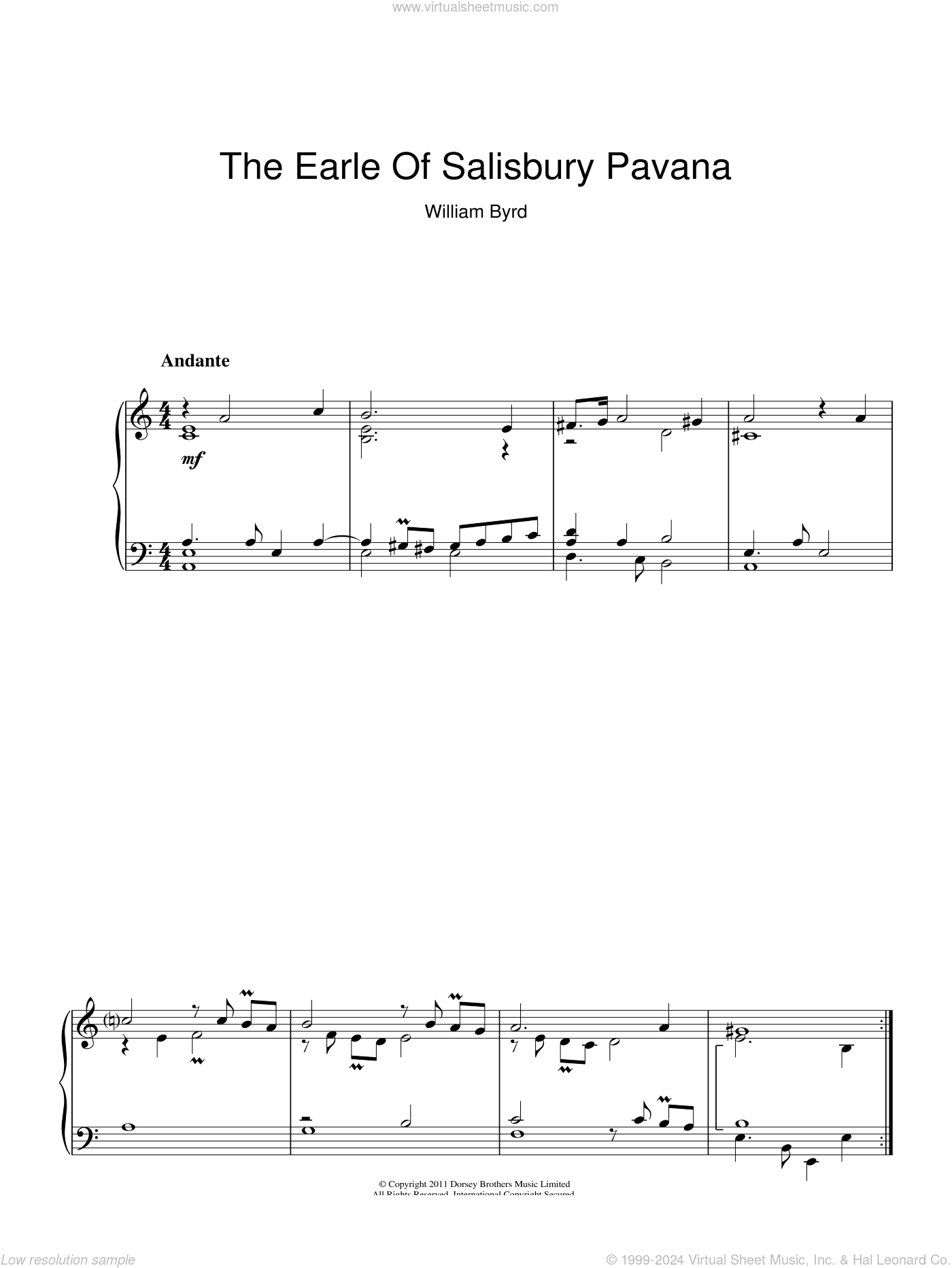 The Earle Of Salisbury Pavana