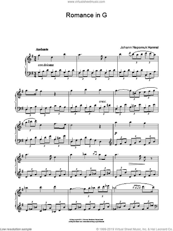 Romance In G Op.52 No.4