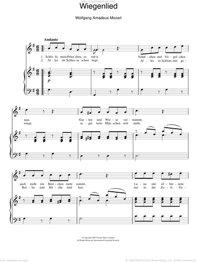 Wiegenlied (Cradle Song) K.350