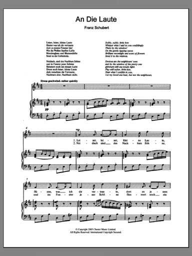 An Die Laute (To The Lute) Op.81 No.2