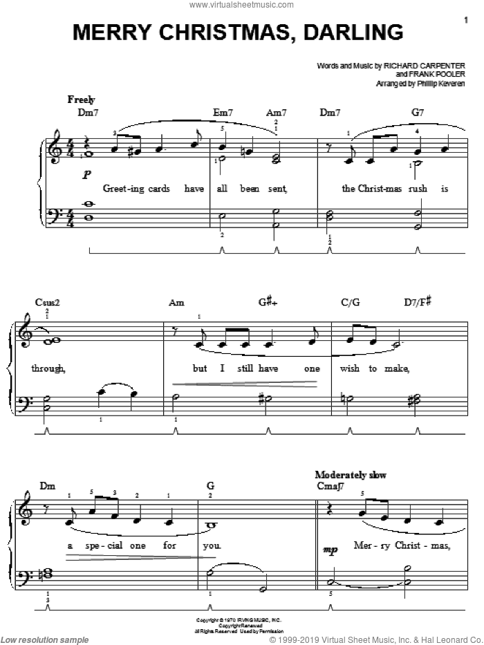 Merry Christmas, Darling (arr. Phillip Keveren)