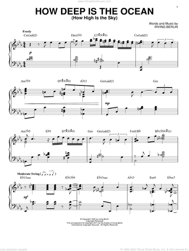 How Deep Is The Ocean (How High Is The Sky) [Jazz version] (arr. Brent Edstrom)