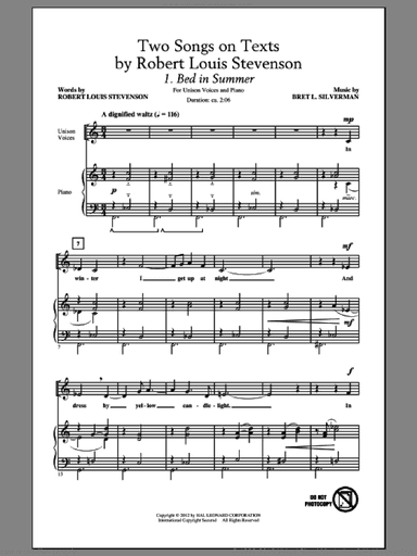 Two Songs On Texts By Robert Louis Stevenson