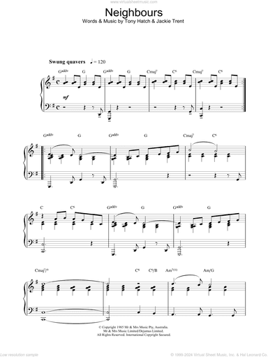 Theme From Neighbours, (intermediate)