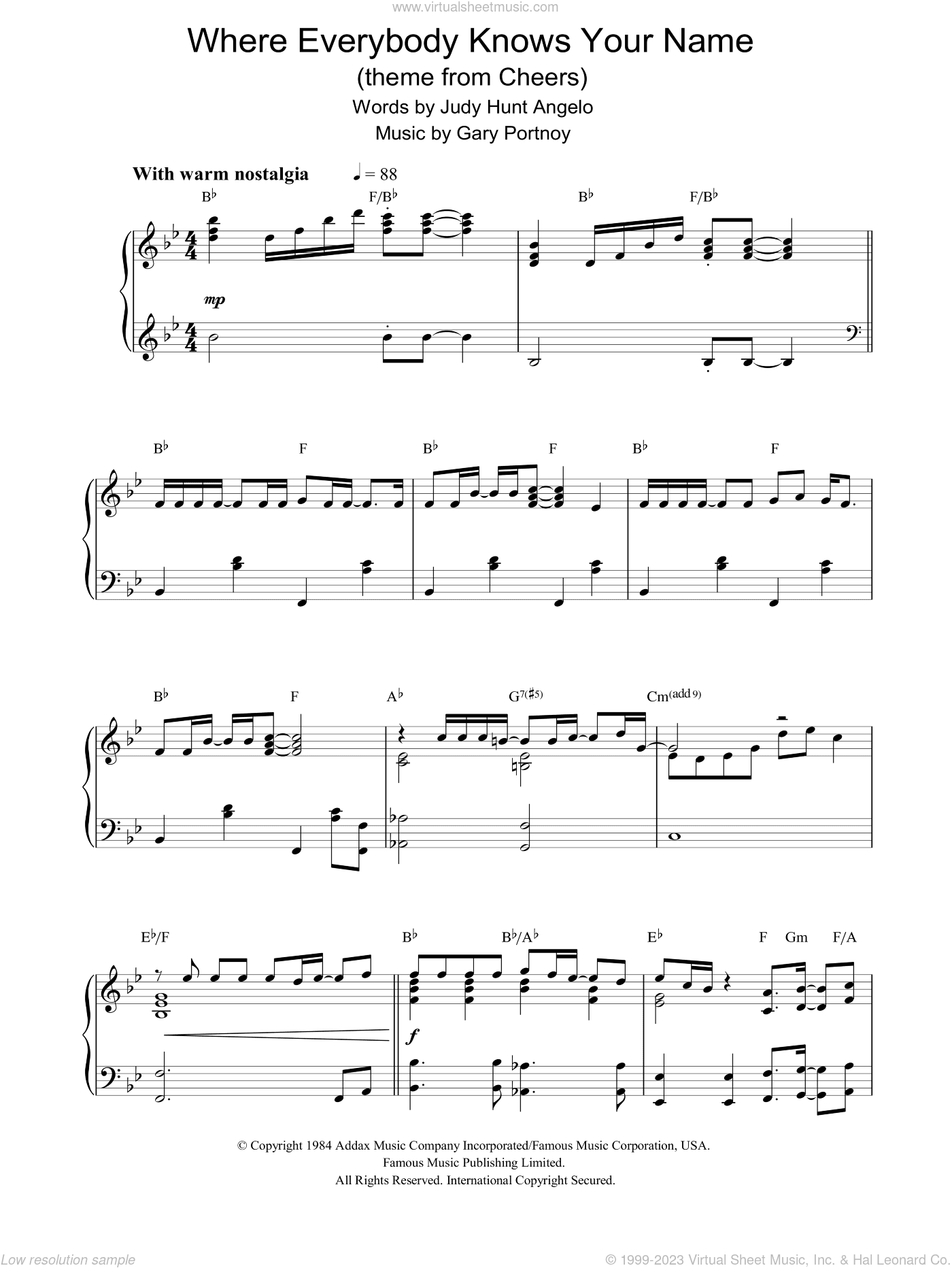 Where Everybody Knows Your Name, (intermediate)