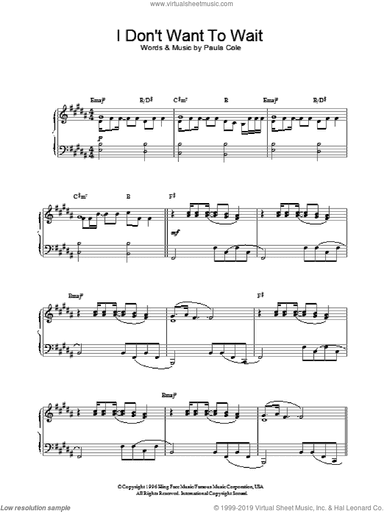I Don't Want To Wait (theme from Dawson's Creek)