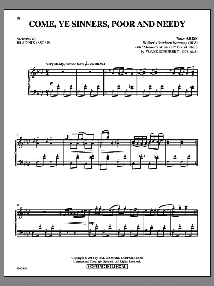Come, Ye Sinners (Poor And Needy) (with "Moments Musicaux")