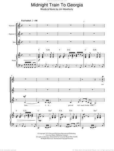 Midnight Train to Georgia (arr. Berty Rice)