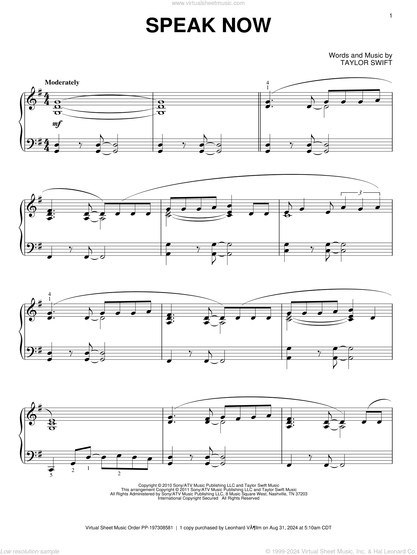 Speak Now, (intermediate)