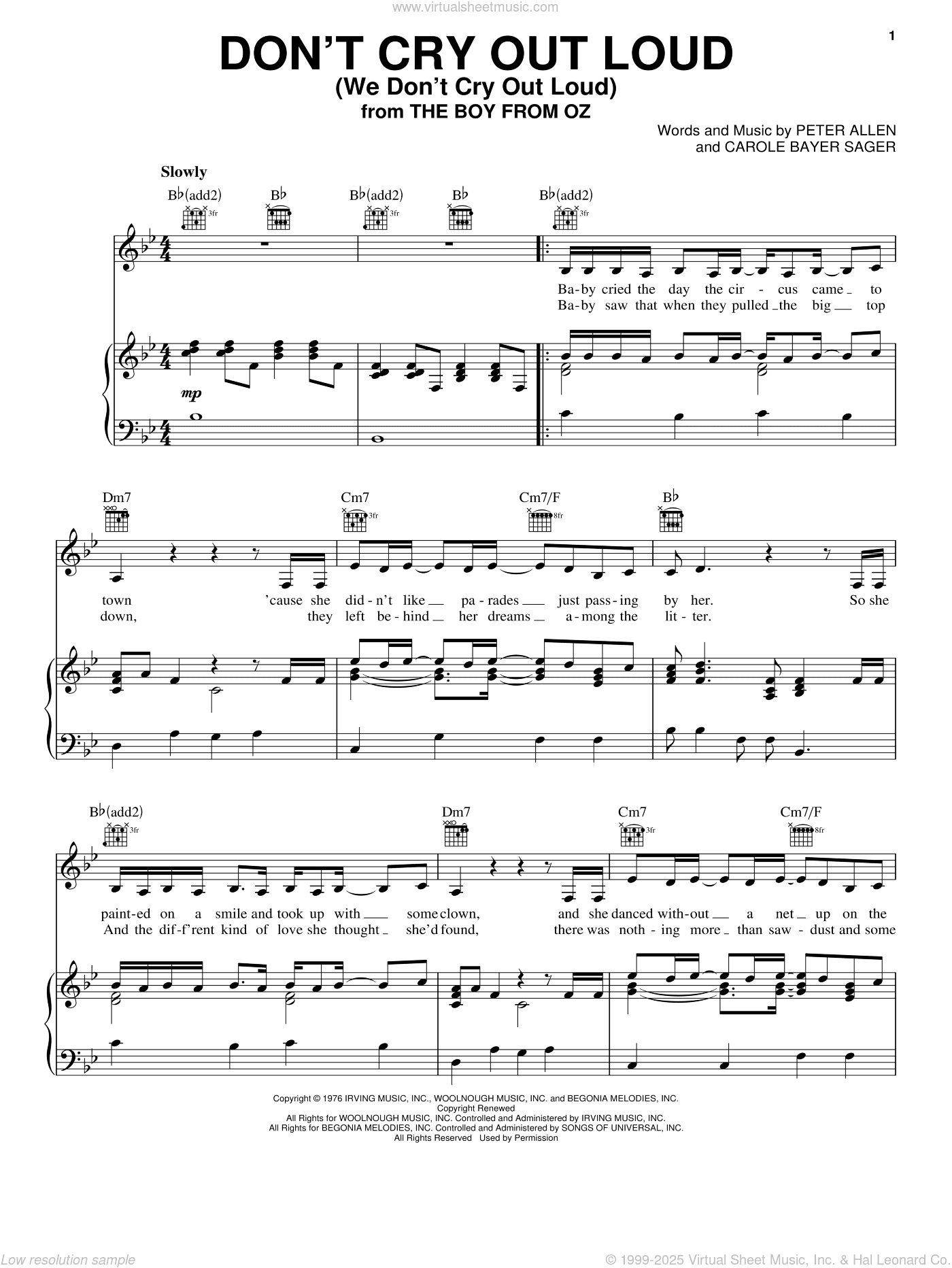 Don't Cry Out Loud (We Don't Cry Out Loud) (from The Boy From Oz)