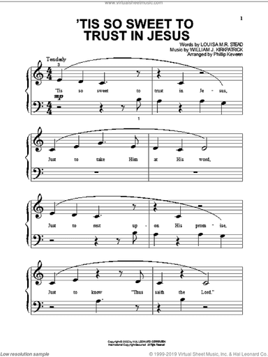 'Tis So Sweet To Trust In Jesus (arr. Phillip Keveren)