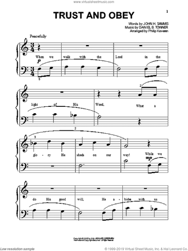 Trust And Obey (arr. Phillip Keveren)
