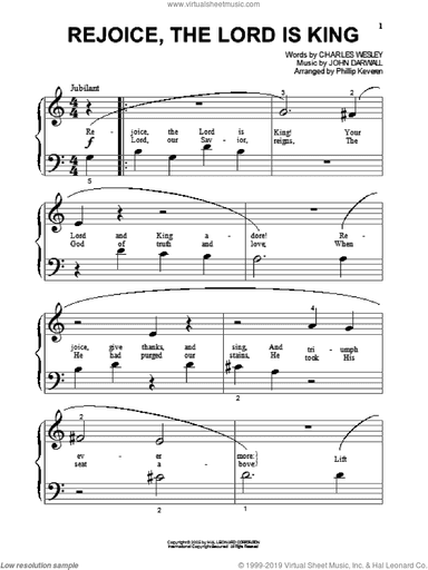 Rejoice, The Lord Is King (arr. Phillip Keveren)