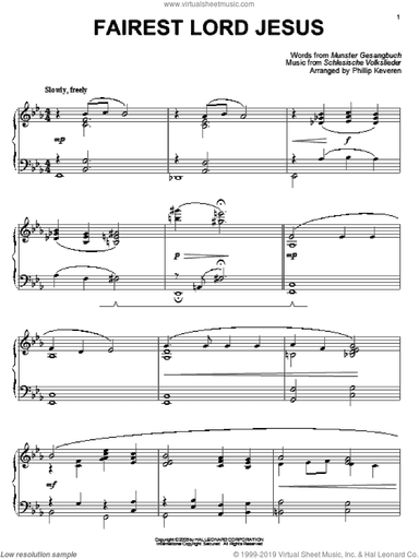Fairest Lord Jesus [Jazz version] (arr. Phillip Keveren)