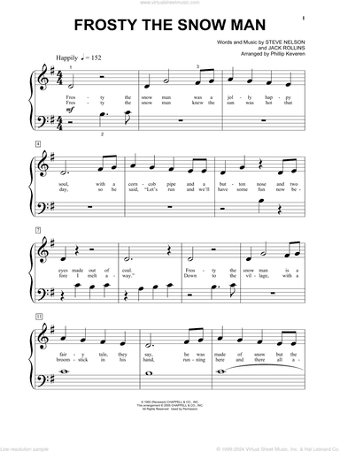 Frosty The Snow Man (arr. Phillip Keveren)