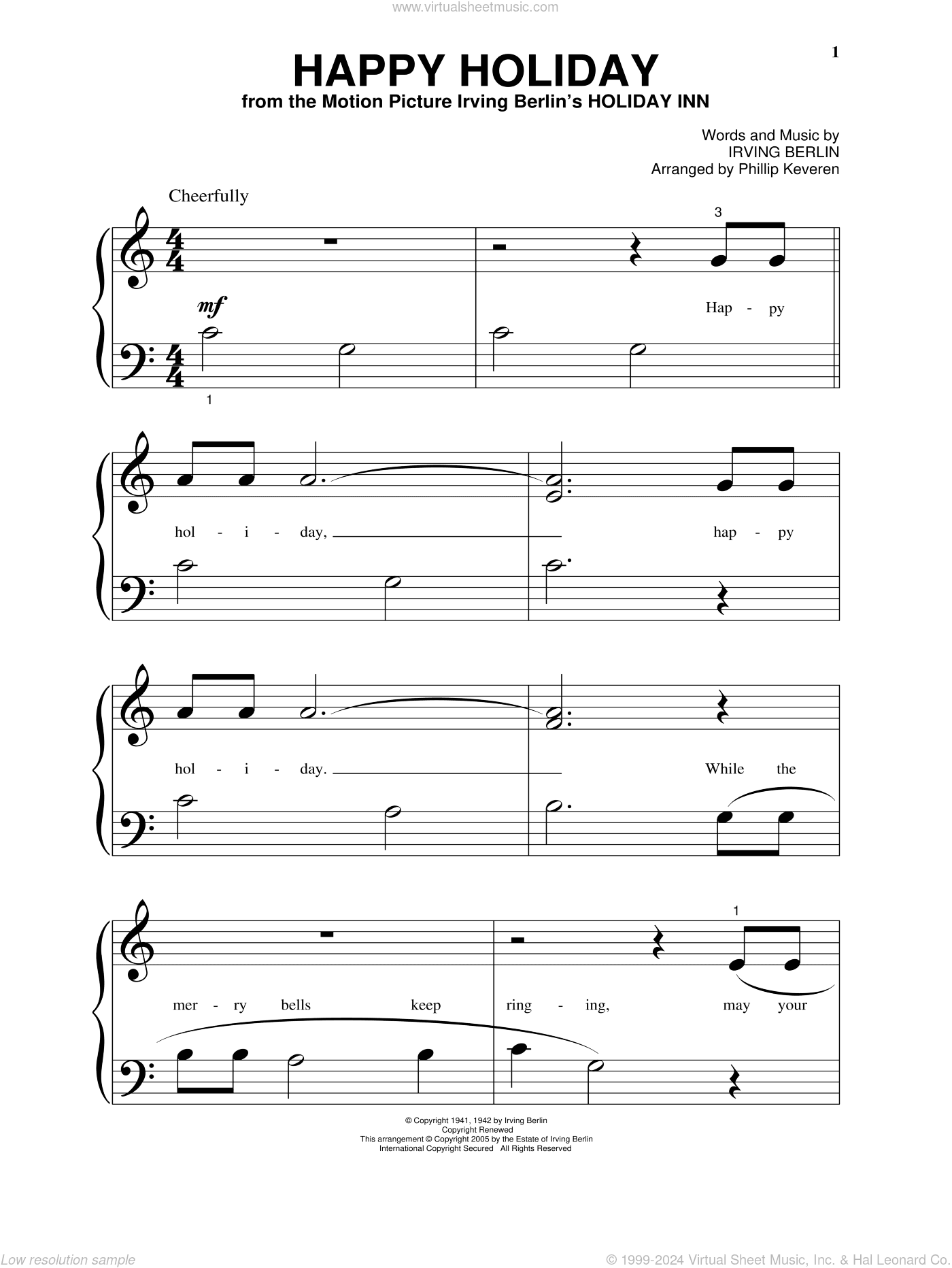 Happy Holiday (arr. Phillip Keveren), (beginner)