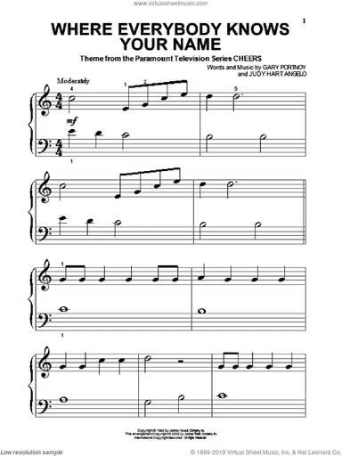 Where Everybody Knows Your Name, (beginner)