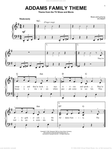 The Addams Family Theme, (beginner)