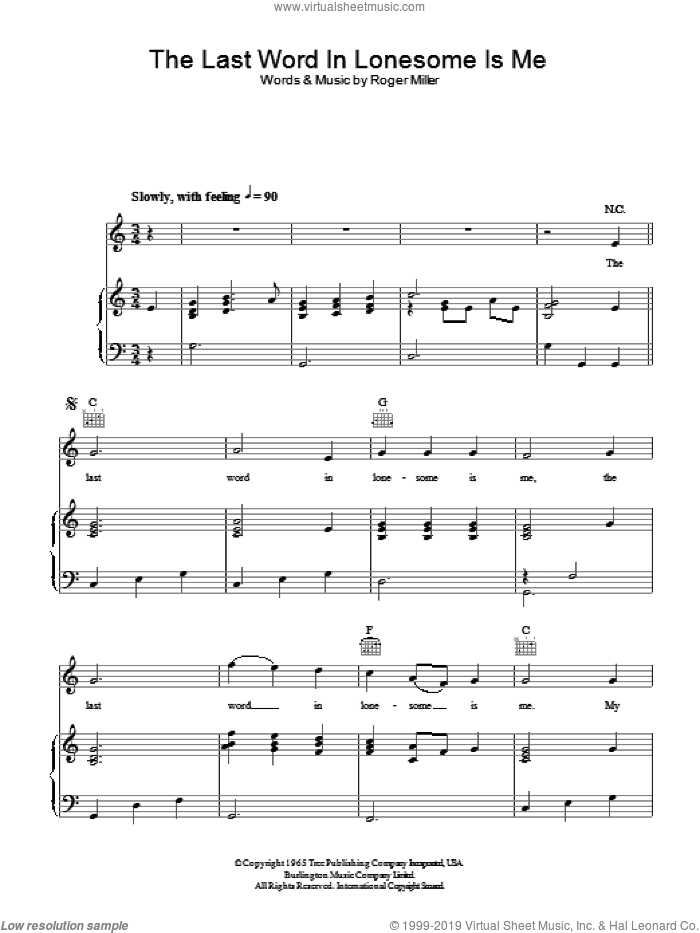 The Last Word In Lonesome Is Me