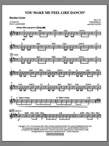 You Make Me Feel Like Dancing (complete set of parts)