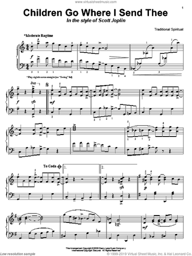 Children Go Where I Send Thee (in the style of Scott Joplin)