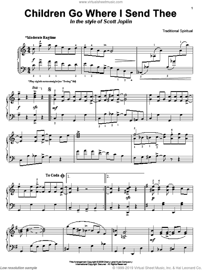 Children Go Where I Send Thee (in the style of Scott Joplin)