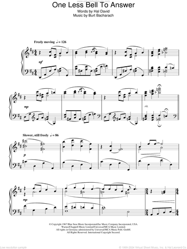 One Less Bell To Answer, (intermediate)