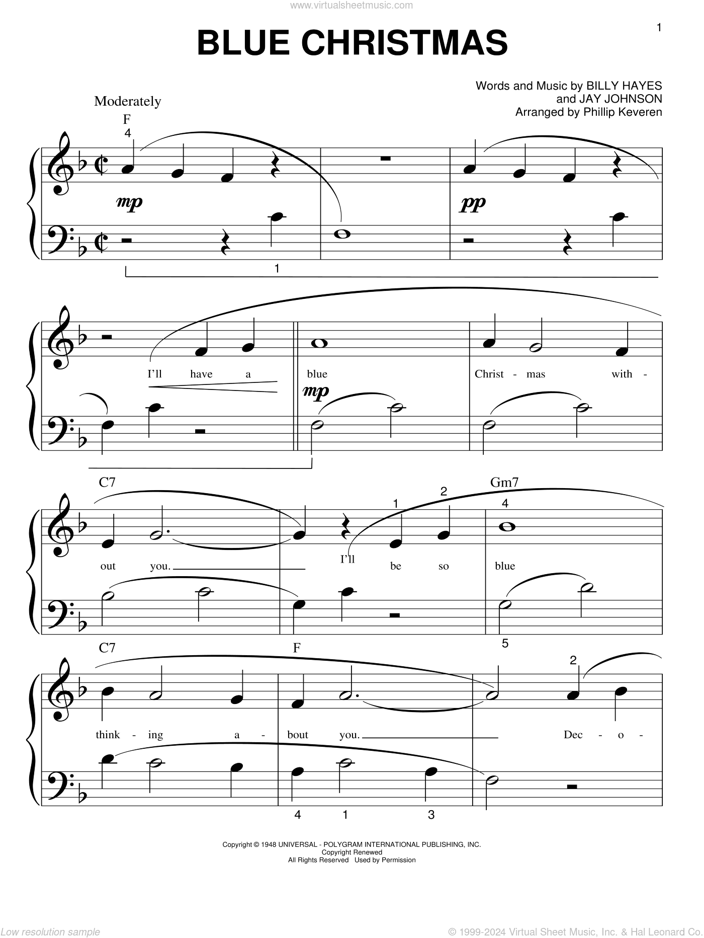 Blue Christmas (arr. Phillip Keveren)