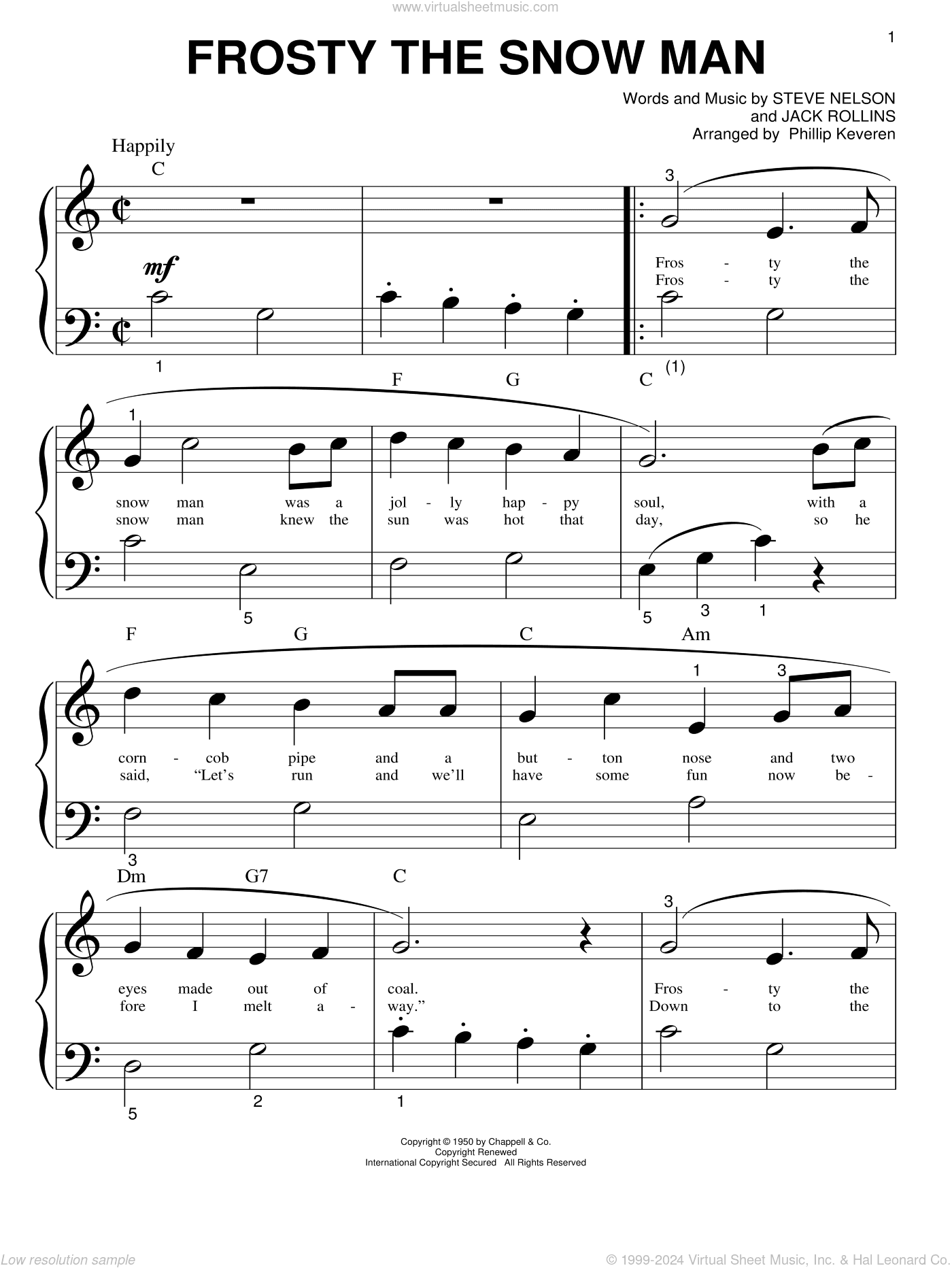 Frosty The Snow Man (arr. Phillip Keveren)