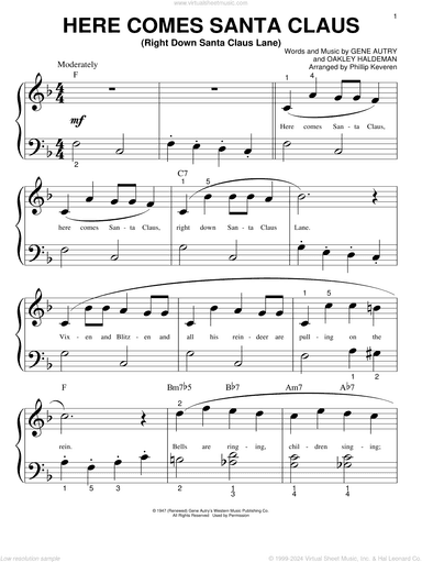 Here Comes Santa Claus (Right Down Santa Claus Lane) (arr. Phillip Keveren)