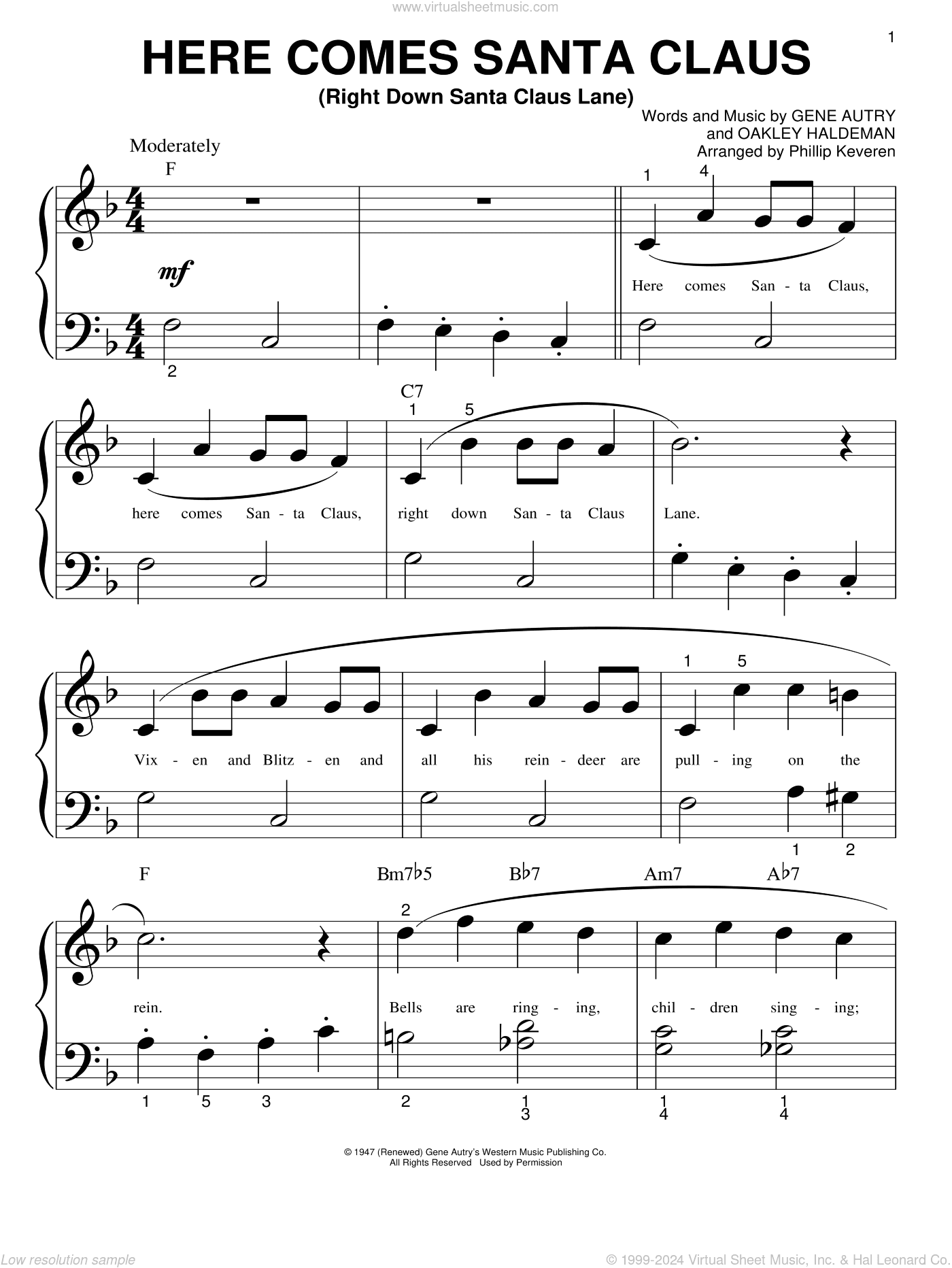Here Comes Santa Claus (Right Down Santa Claus Lane) (arr. Phillip Keveren)
