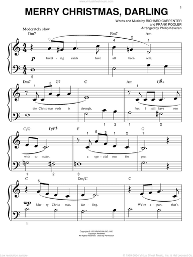 Merry Christmas, Darling (arr. Phillip Keveren)