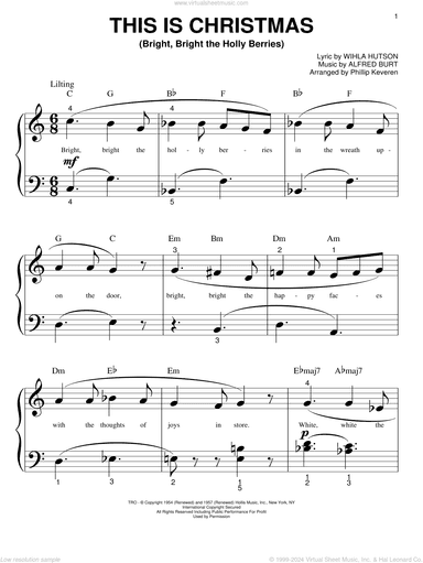 This Is Christmas (Bright, Bright The Holly Berries) (arr. Phillip Keveren)