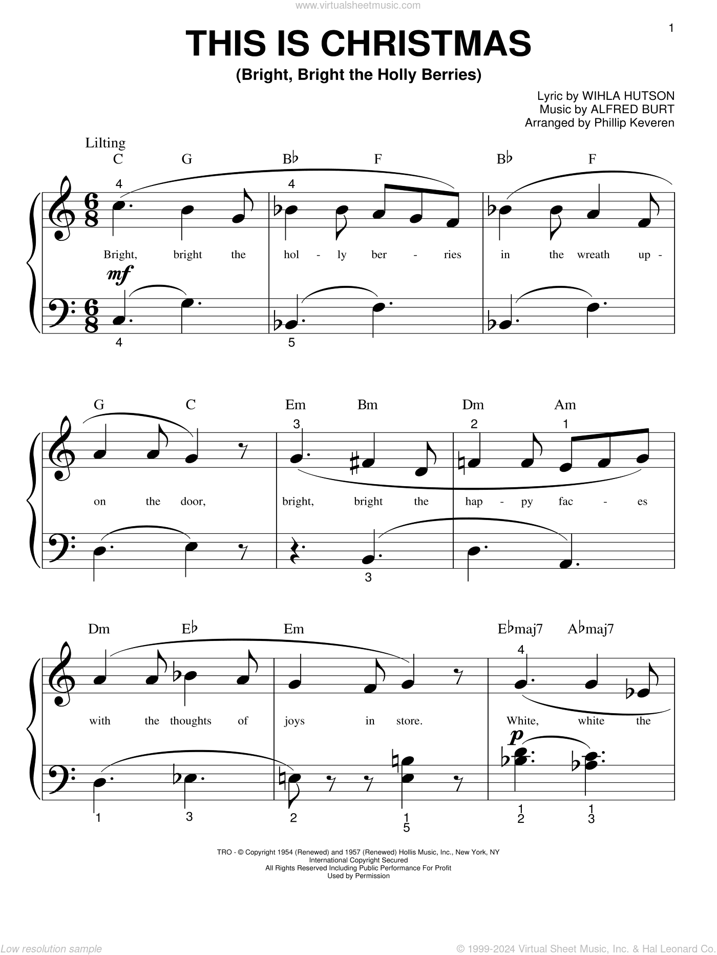 This Is Christmas (Bright, Bright The Holly Berries) (arr. Phillip Keveren)