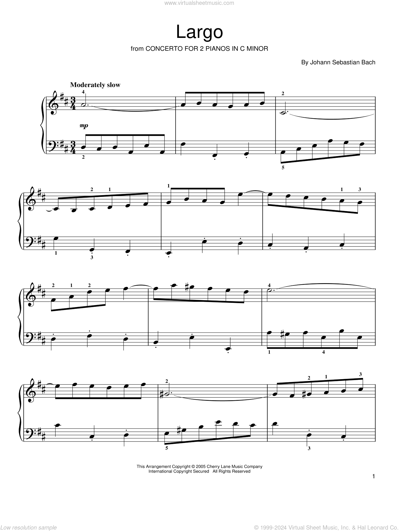 Largo (from "Concerto for 2 Pianos in C Minor")