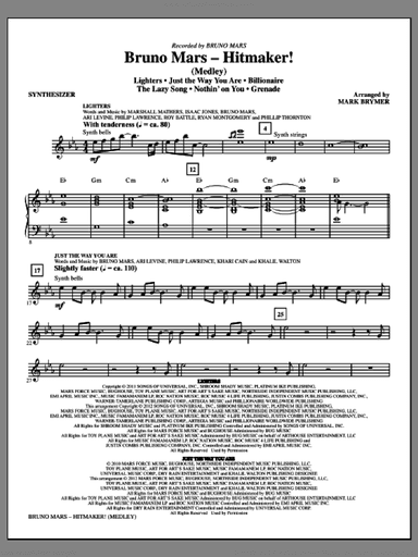 Bruno Mars: Hitmaker! (Medley) (complete set of parts)