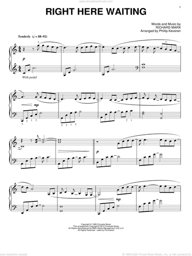 Right Here Waiting (arr. Phillip Keveren)