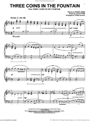 Three Coins In The Fountain (arr. Phillip Keveren)