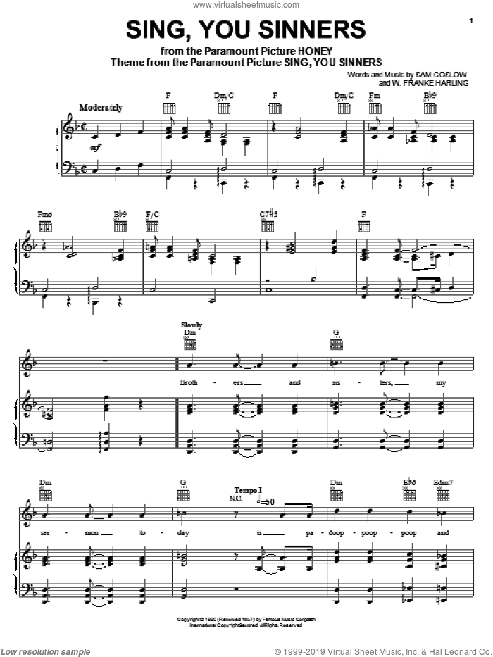 Sing, You Sinners