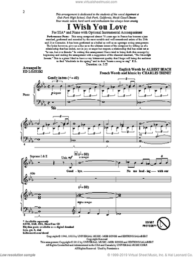 I Wish You Love (arr. Ed Lojeski)