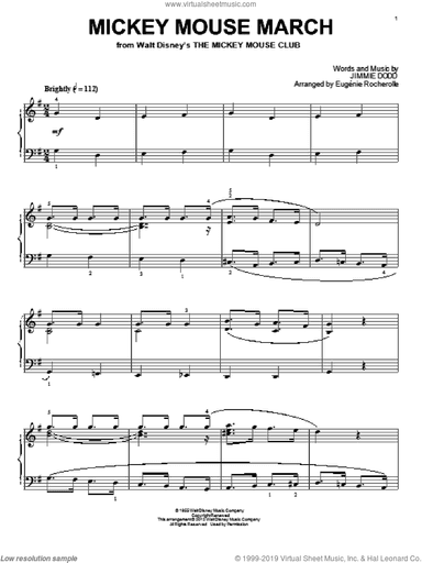 Mickey Mouse March (from The Mickey Mouse Club) (arr. Eugenie Rocherolle)