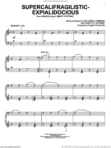 Supercalifragilisticexpialidocious (from Mary Poppins) (arr. Eugenie Rocherolle)