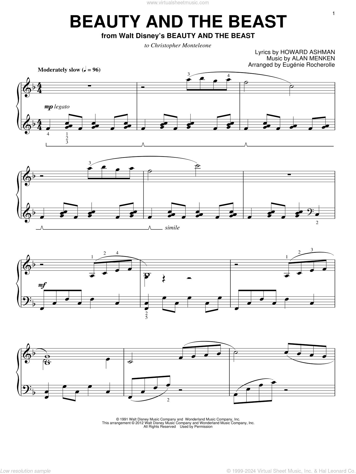 Beauty And The Beast (arr. Eugenie Rocherolle)