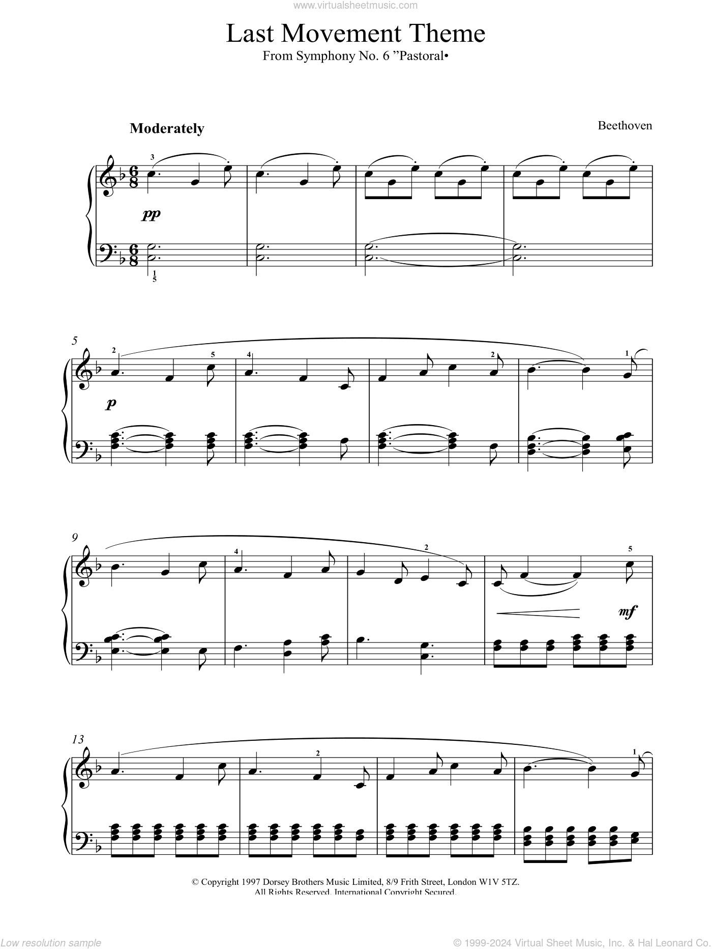 Last Movement Theme From Symphony No.6 Pastoral