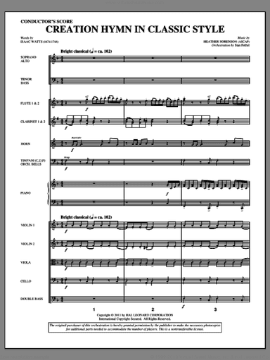 Creation Hymn In Classic Style (complete set of parts)