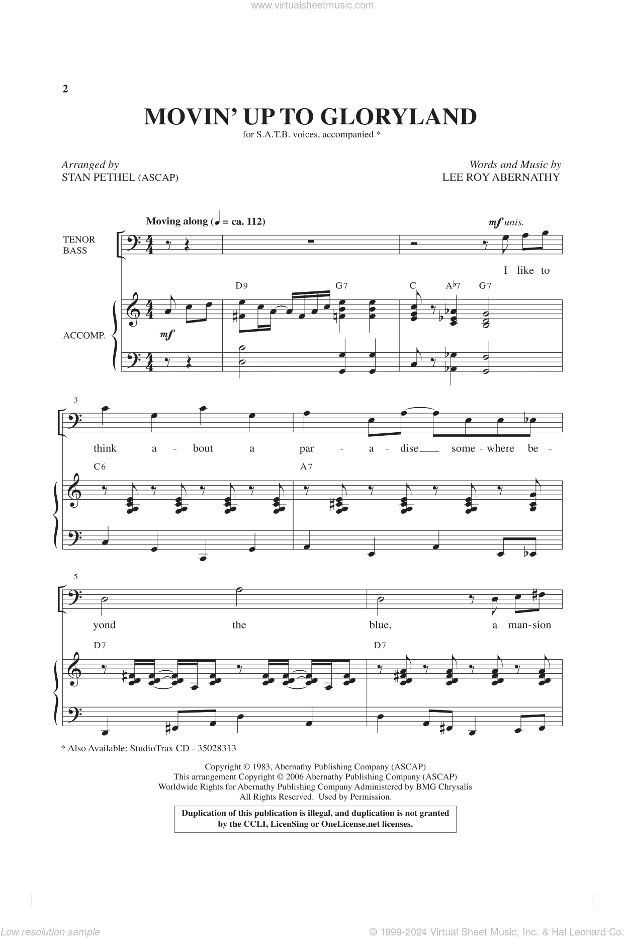 Movin' Up To Gloryland (from Gospel Voices)