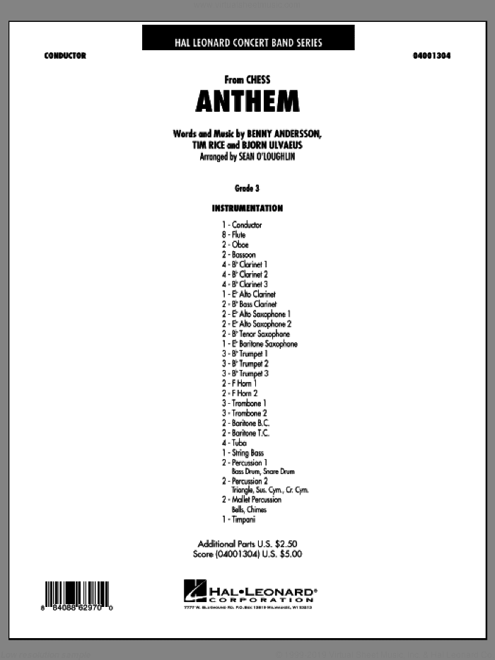 Anthem (from Chess) (COMPLETE)