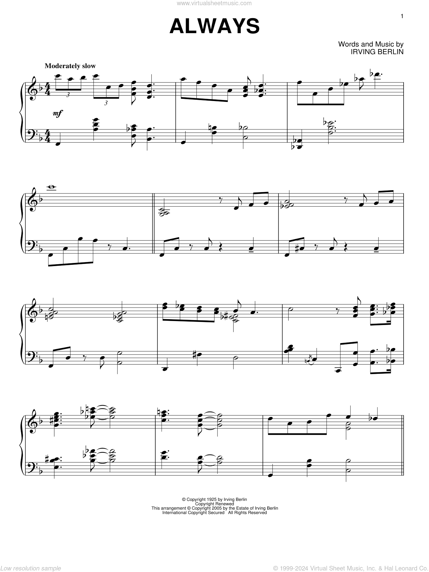 Always (arr. Phillip Keveren)